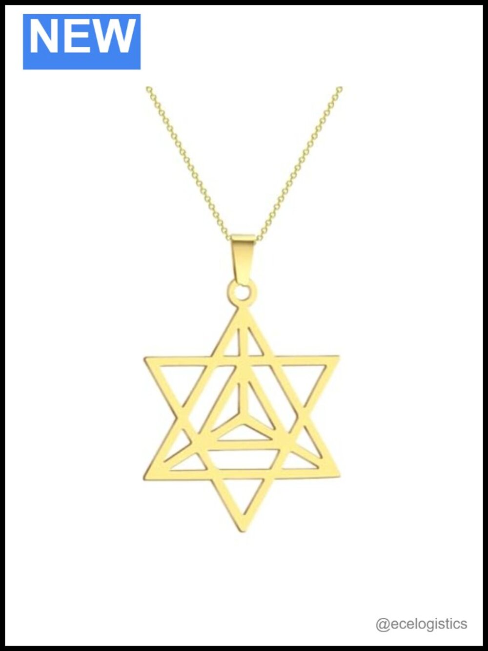Merkaba Sacred Geometry Pendant Necklace Stainless Steel